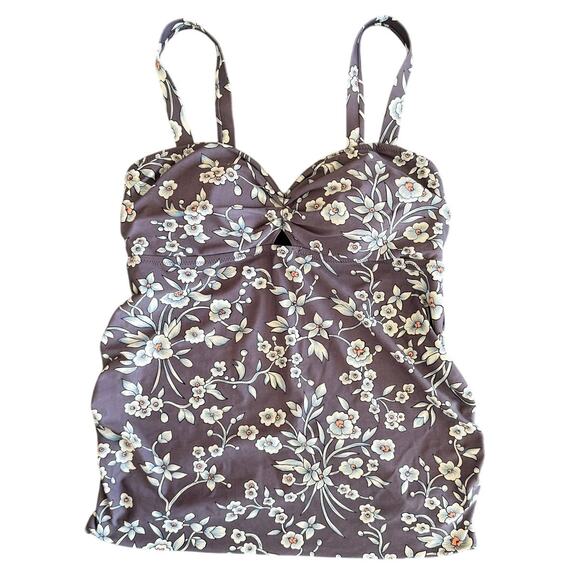 Motherhood Maternity Purple/Blue Floral 2 Piece Tankini Swimsuit - Medium - Picture 2 of 8